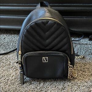 Victoria's Secret Black Quilted Backpack